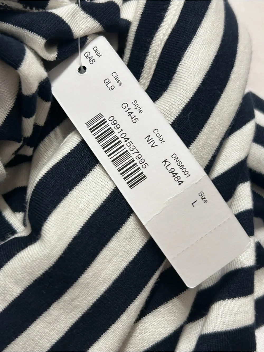 NWT J.Crew Women's Slim Perfect T-Shirt Navy Ivory Stripe Short Sleeve Sz Large